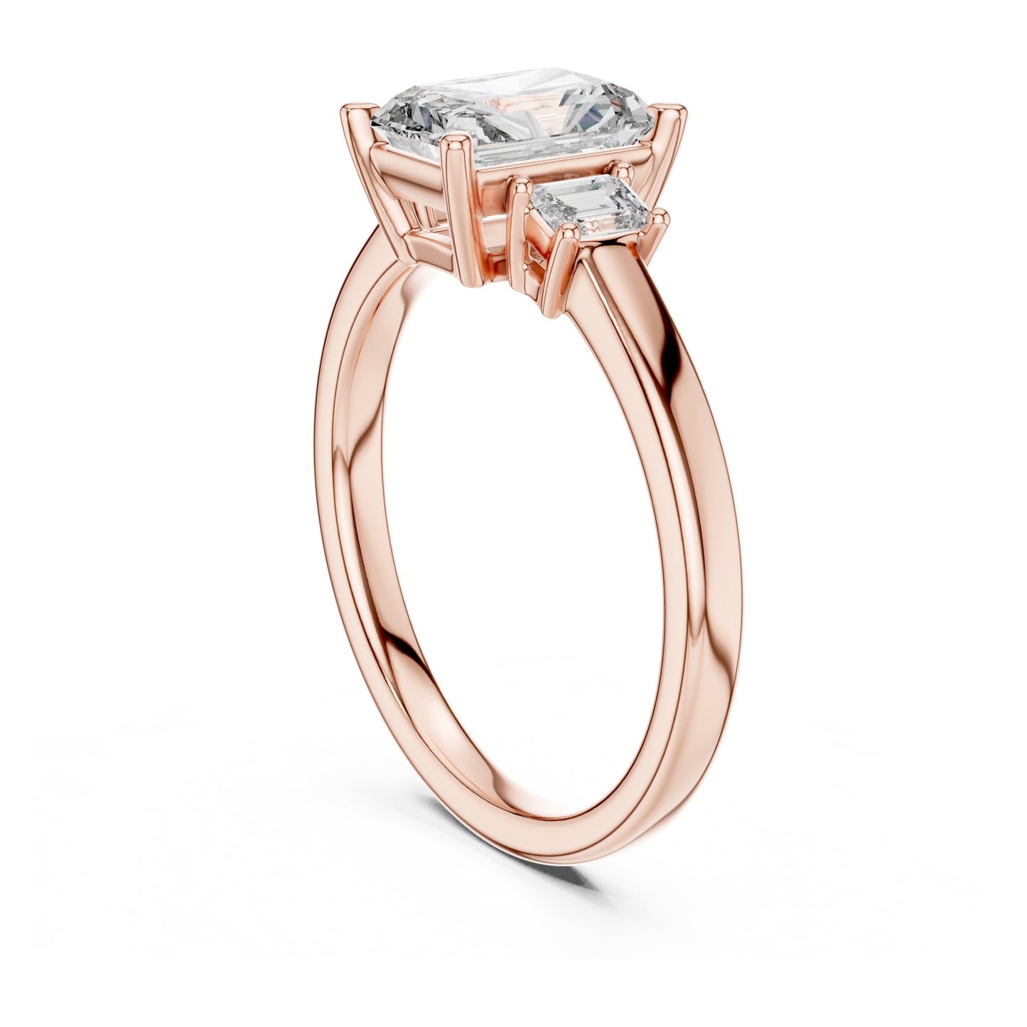 Vera 1.5 Carat Radiant Lab Grown Diamond Three Stone Ring