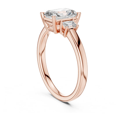 Vera 1.5 Carat Radiant Lab Grown Diamond Three Stone Ring
