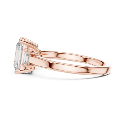 Vera 1.5 Carat Radiant Lab Grown Diamond Three Stone Ring