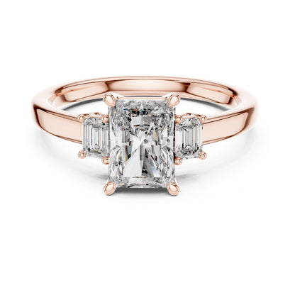 Vera 1.5 Carat Radiant Lab Grown Diamond Three Stone Ring