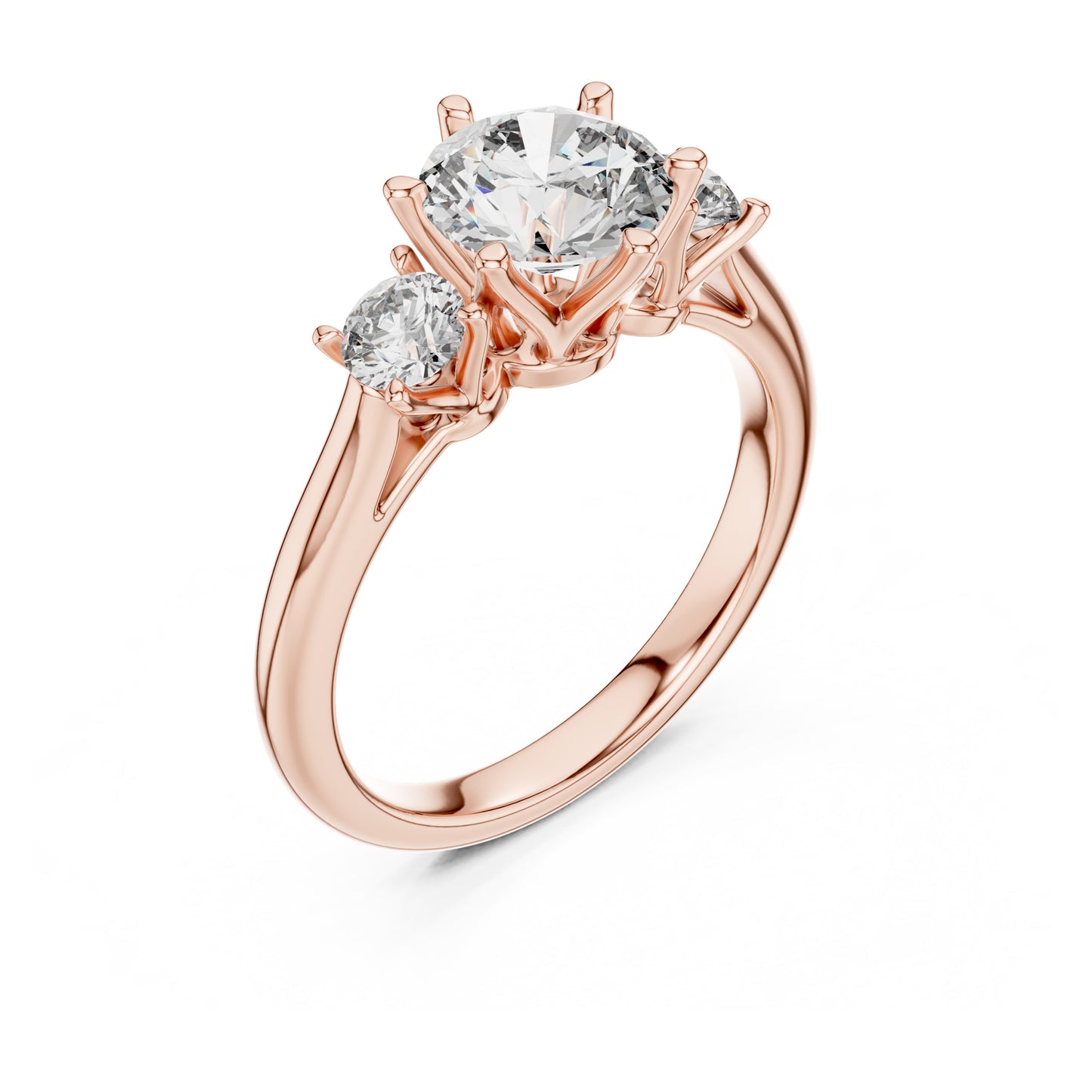 Sienna 1 Carat Round Lab Grown Diamond Three Stone Ring