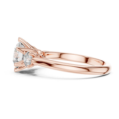 Sienna 1 Carat Round Lab Grown Diamond Three Stone Ring