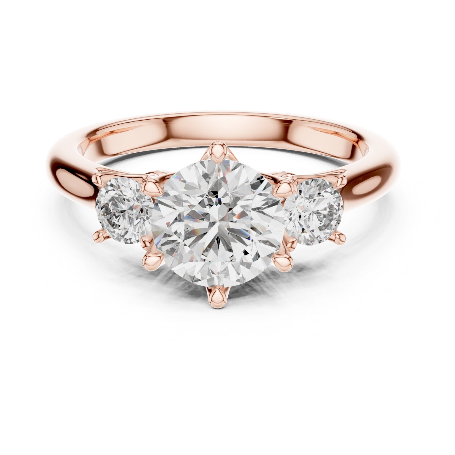 Sienna 1 Carat Round Lab Grown Diamond Three Stone Ring
