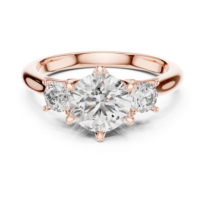 Sienna 1 Carat Round Lab Grown Diamond Three Stone Ring