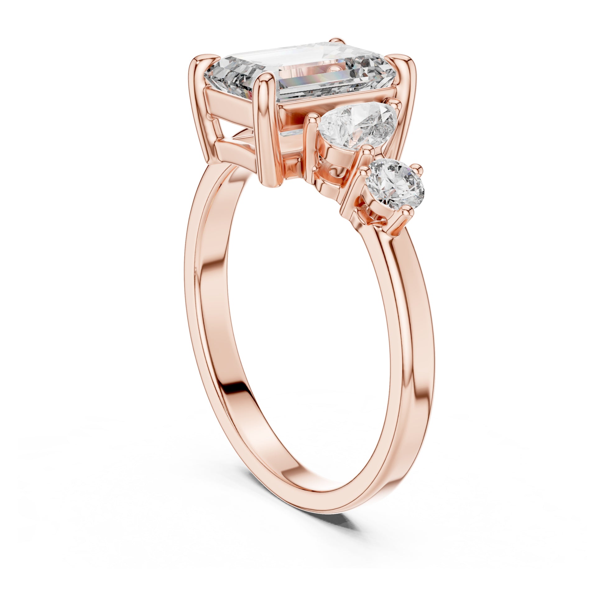 Vera 2 Carat Round Lab Grown Diamond Two Stone Three Stone Ring