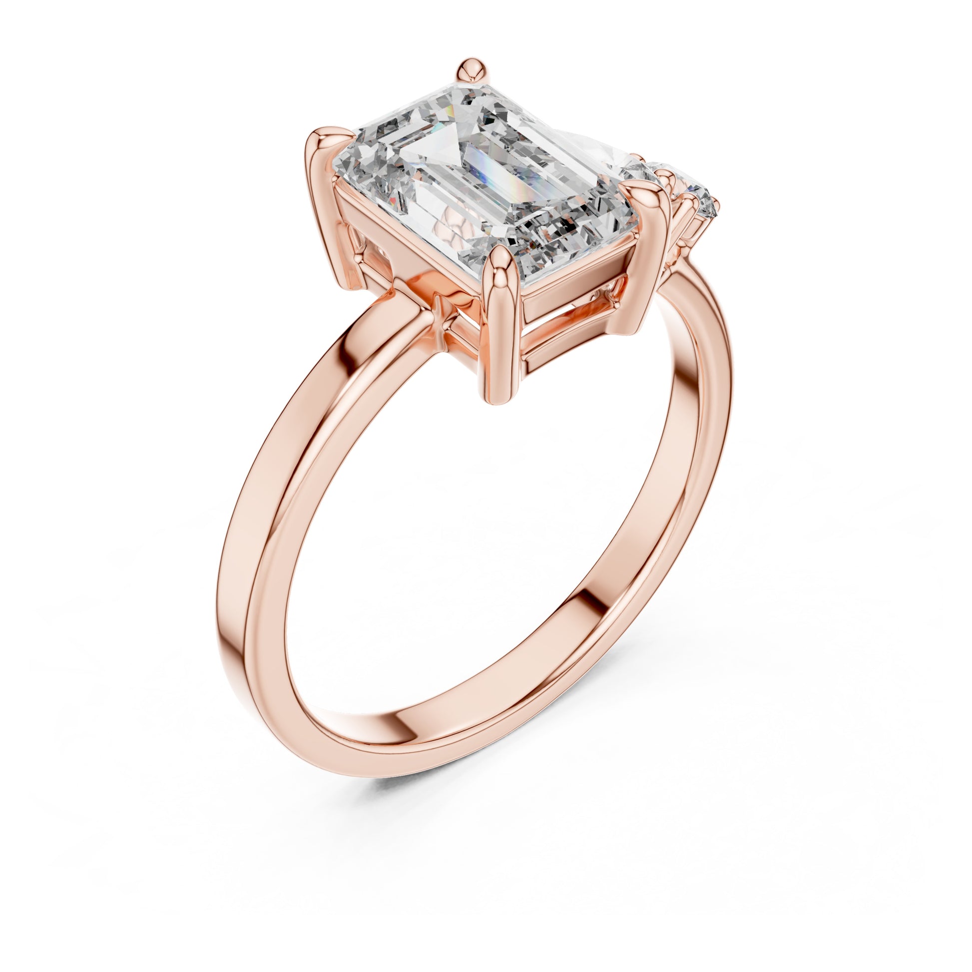 Vera 2 Carat Round Lab Grown Diamond Two Stone Three Stone Ring