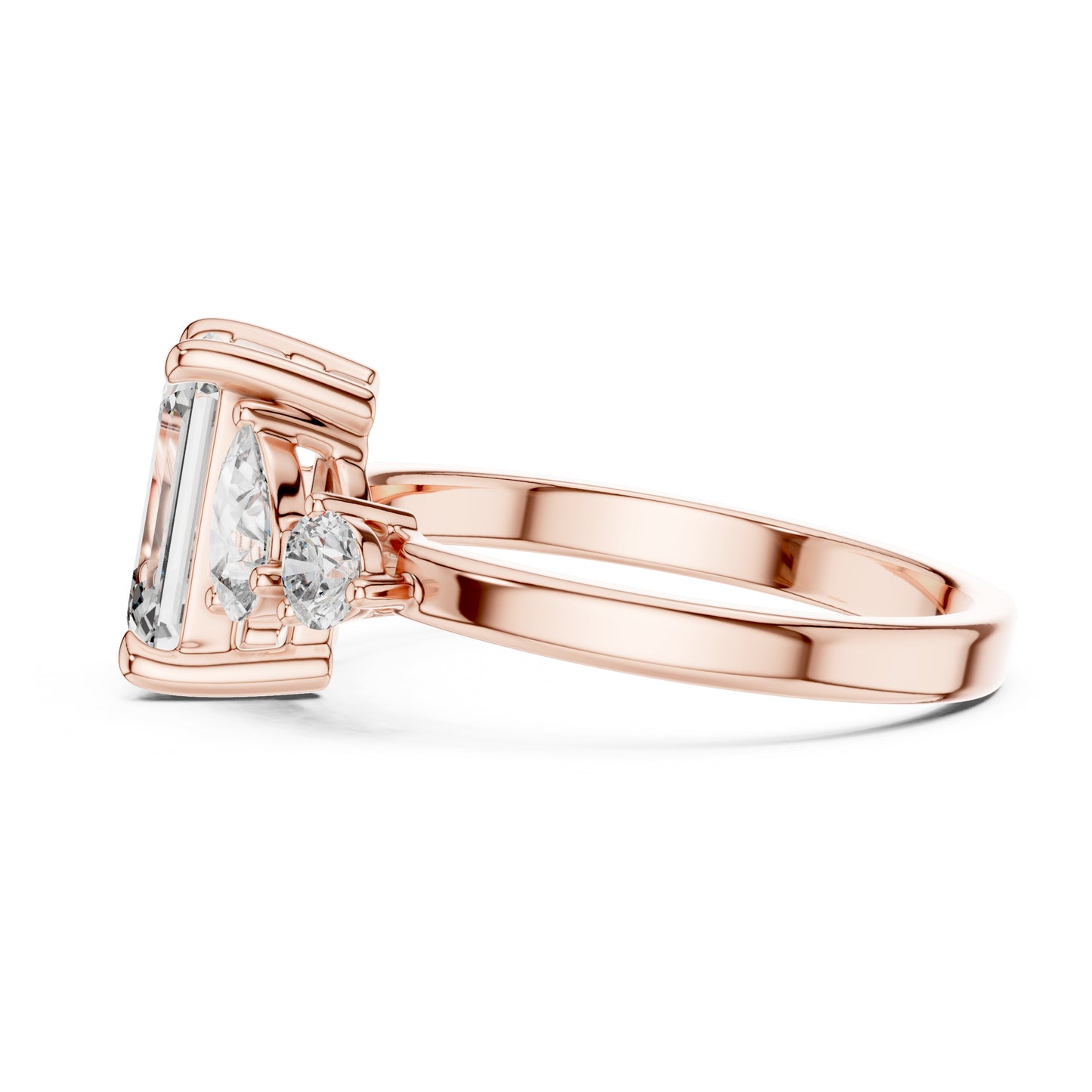 Vera 2 Carat Round Lab Grown Diamond Two Stone Three Stone Ring