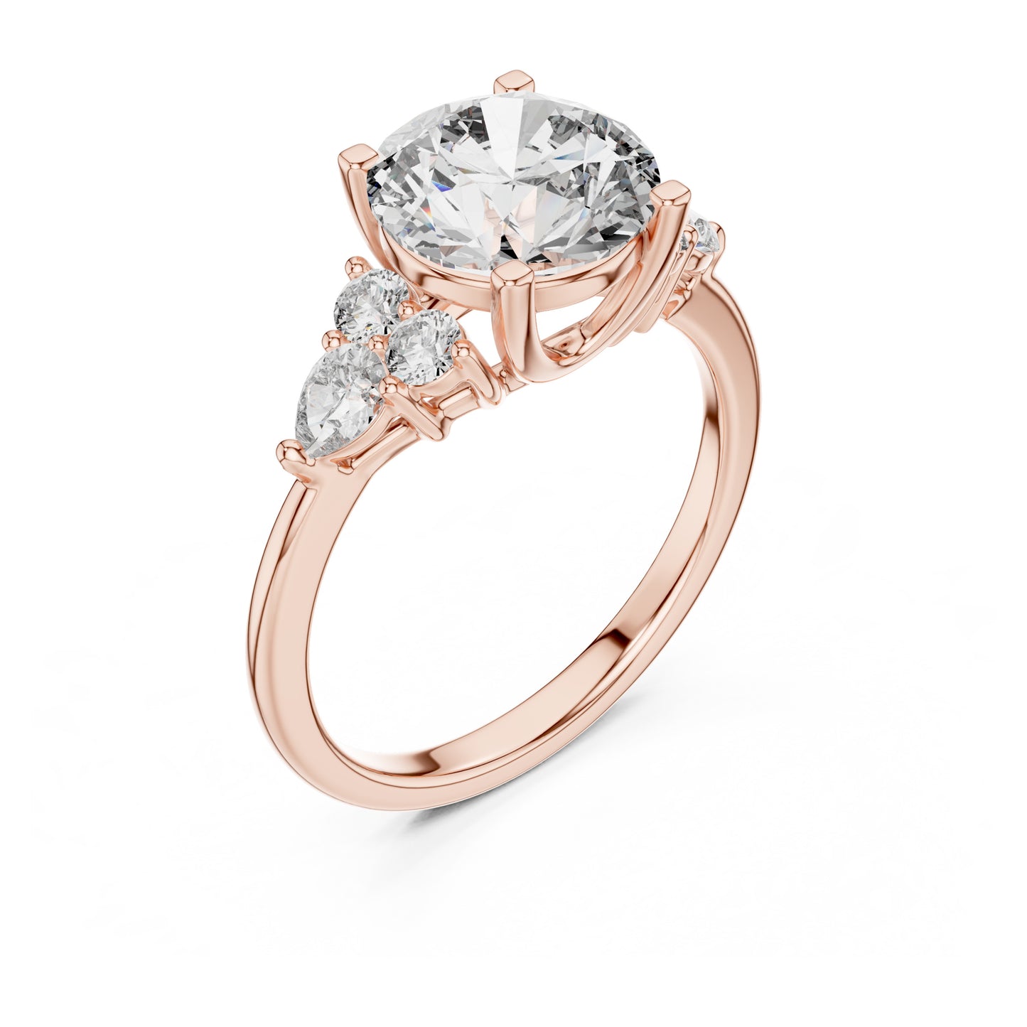 Sienna 2 Carat Round Lab Grown Diamond Pear Engagement Ring