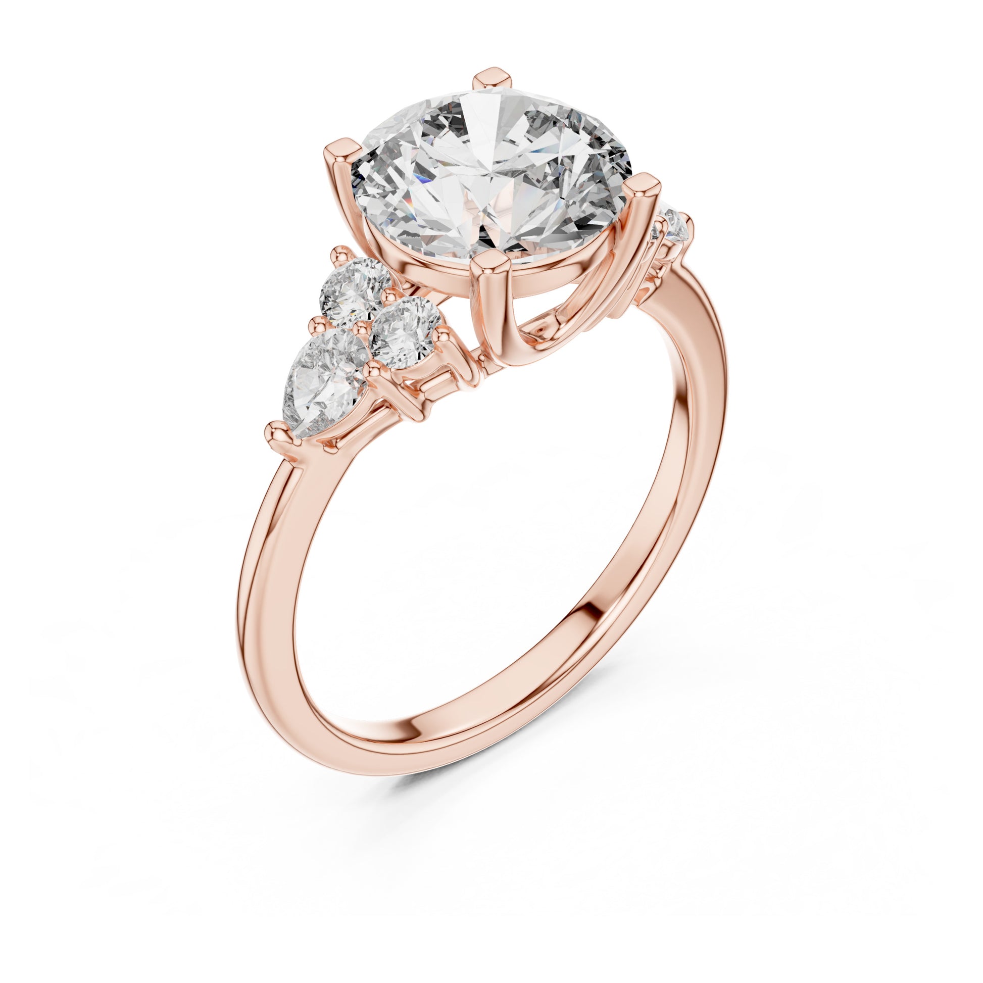 Sienna 2 Carat Round Lab Grown Diamond Pear Engagement Ring