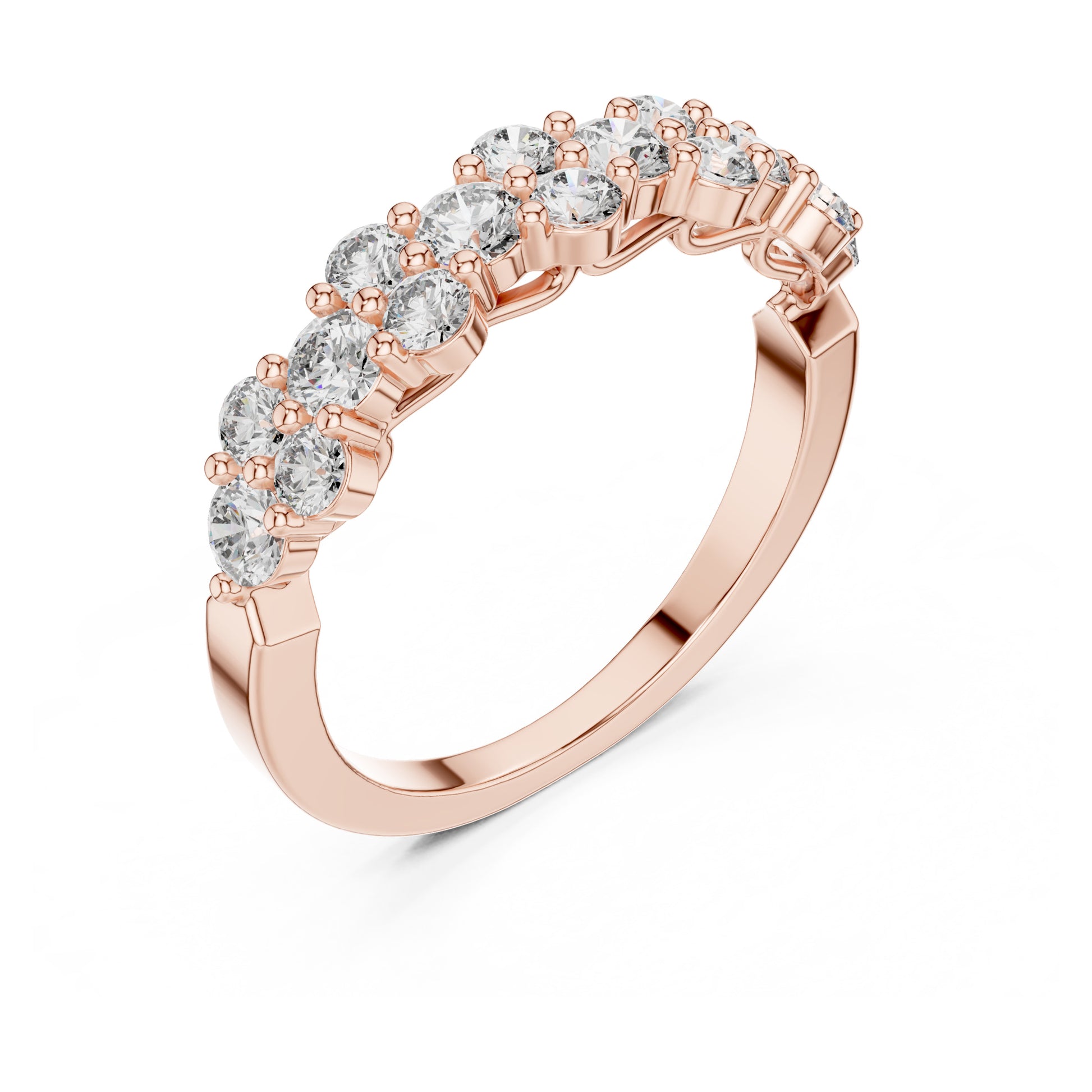 Aurora 1 Carat Round Lab Grown Diamond Half Eternity Ring