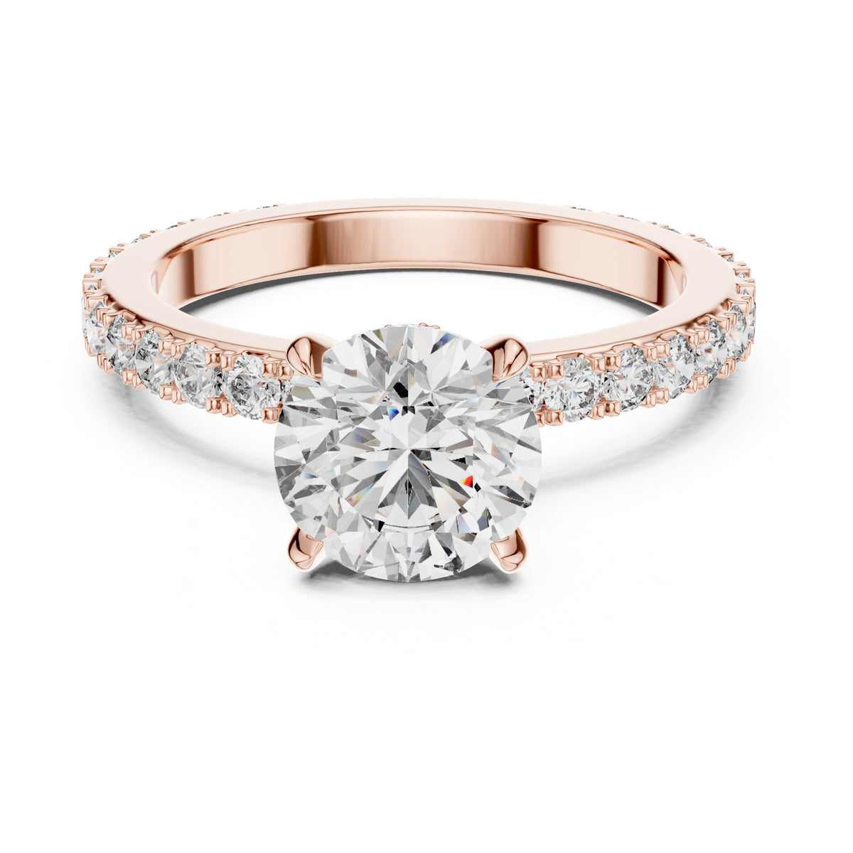 Sienna 1 Carat Round Lab Grown Diamond Slim Engagement Ring