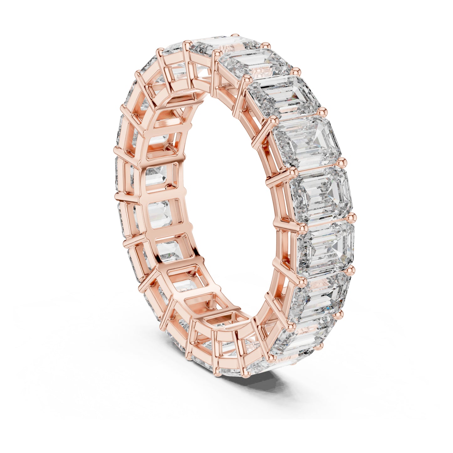 Aurora 6 Carat Emerald Lab Grown Diamond Collet Eternity Ring