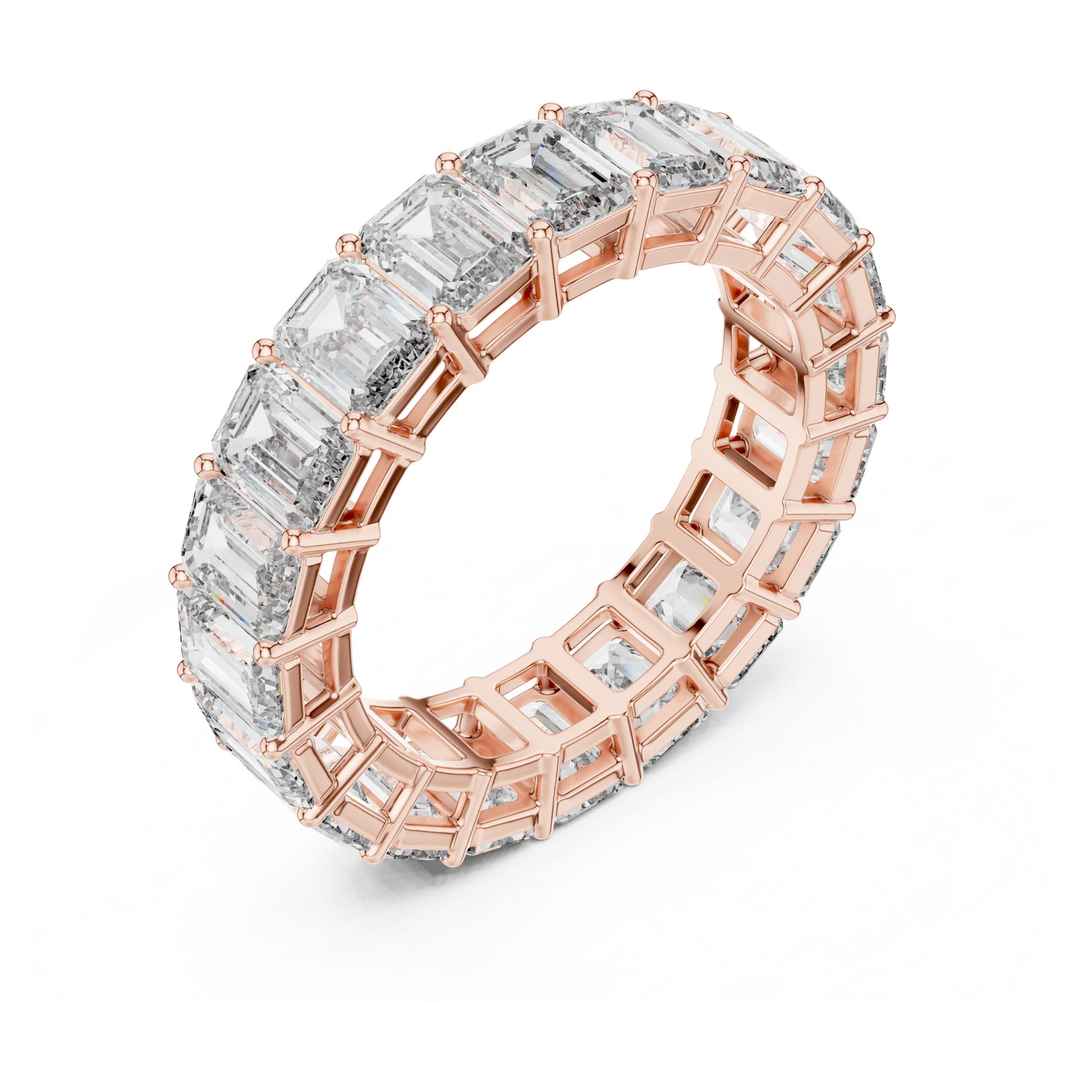 Aurora 6 Carat Emerald Lab Grown Diamond Collet Eternity Ring