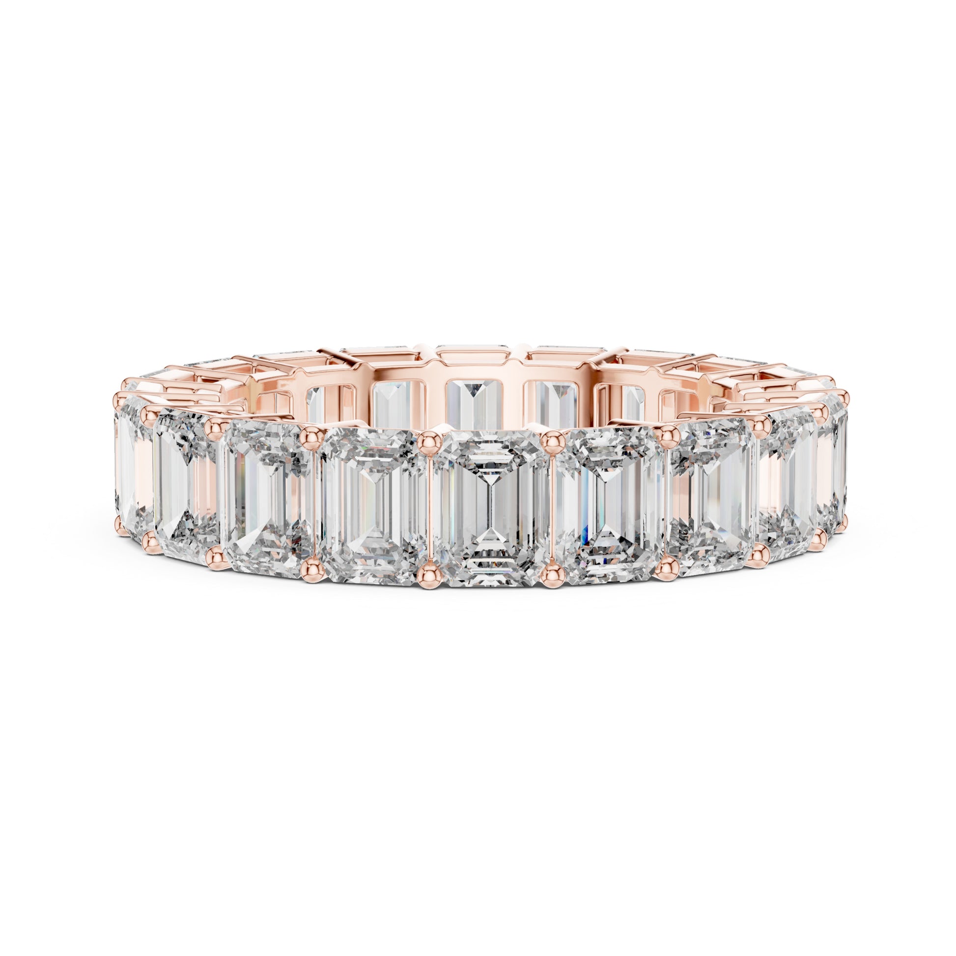 Aurora 6 Carat Emerald Lab Grown Diamond Collet Eternity Ring