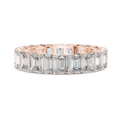 Aurora 6 Carat Emerald Lab Grown Diamond Collet Eternity Ring