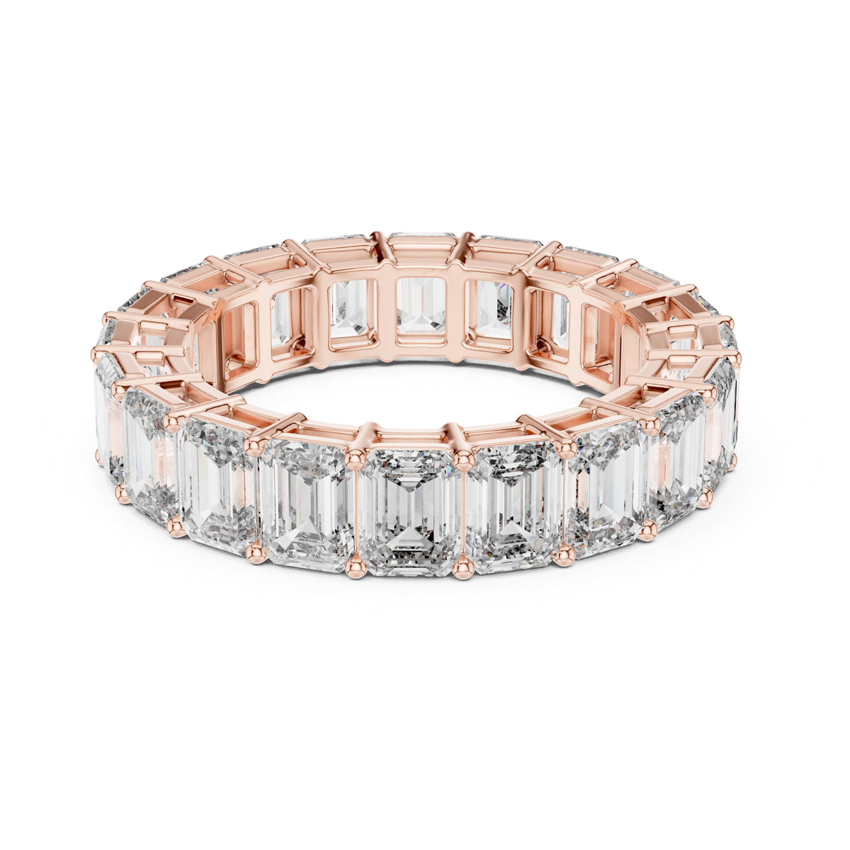 Aurora 6 Carat Emerald Lab Grown Diamond Collet Eternity Ring