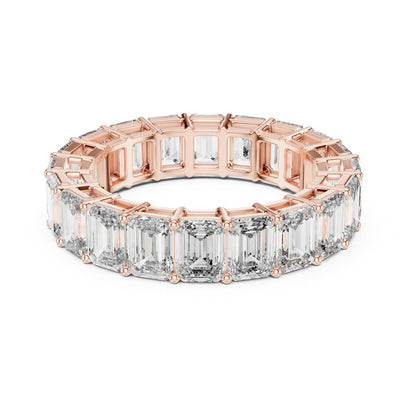 Aurora 6 Carat Emerald Lab Grown Diamond Collet Eternity Ring
