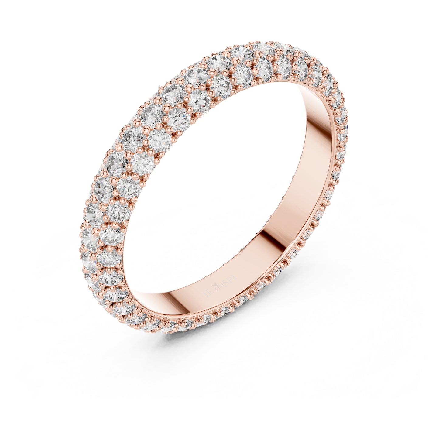 Aurora 1.5 Carat Round Lab Grown Diamond Domed Eternity Ring