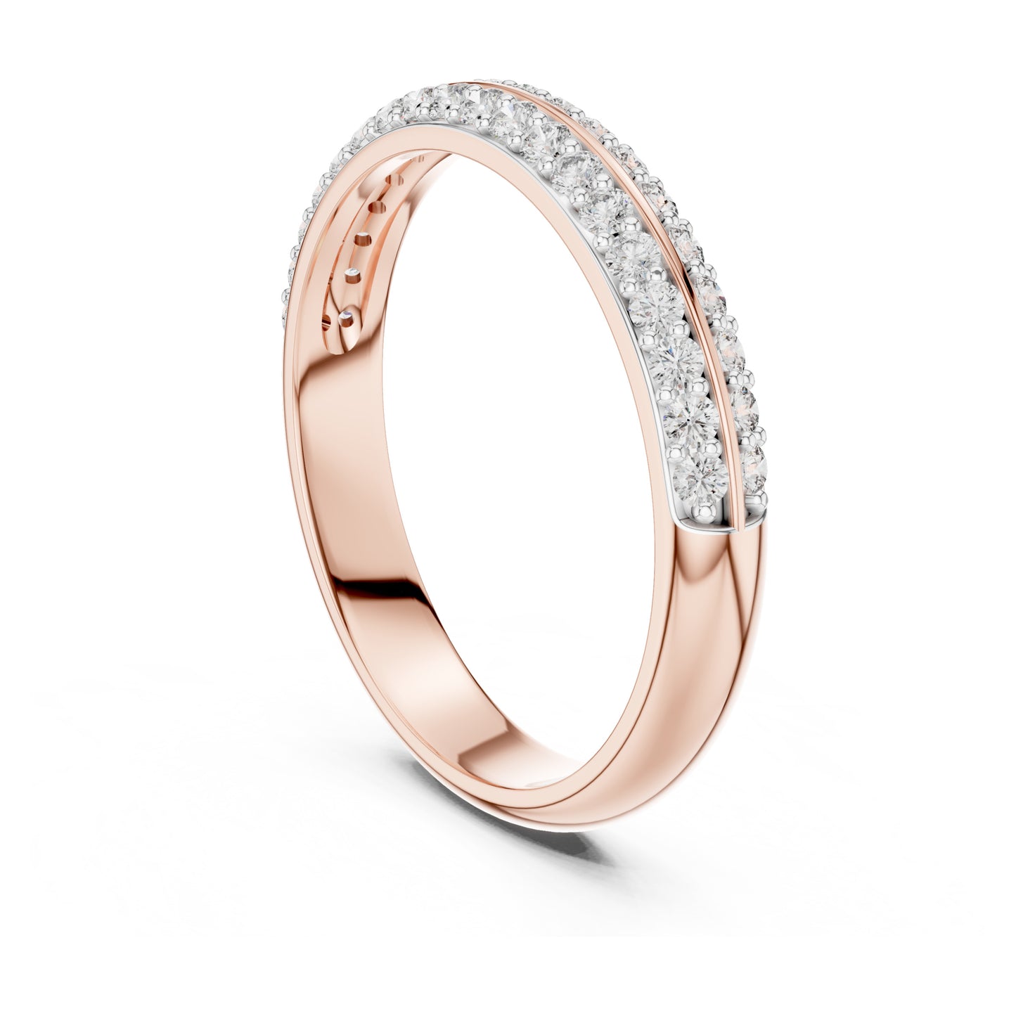 Aurora 0.33ct Round Lab Grown Diamond Domed Wedding Band