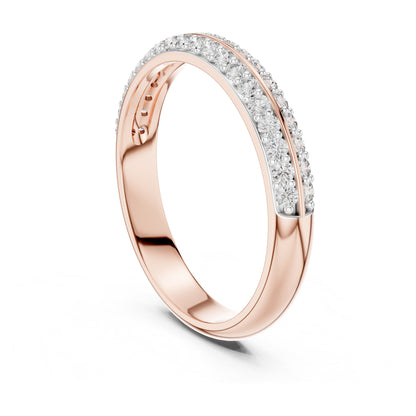 Aurora 0.33ct Round Lab Grown Diamond Domed Wedding Band