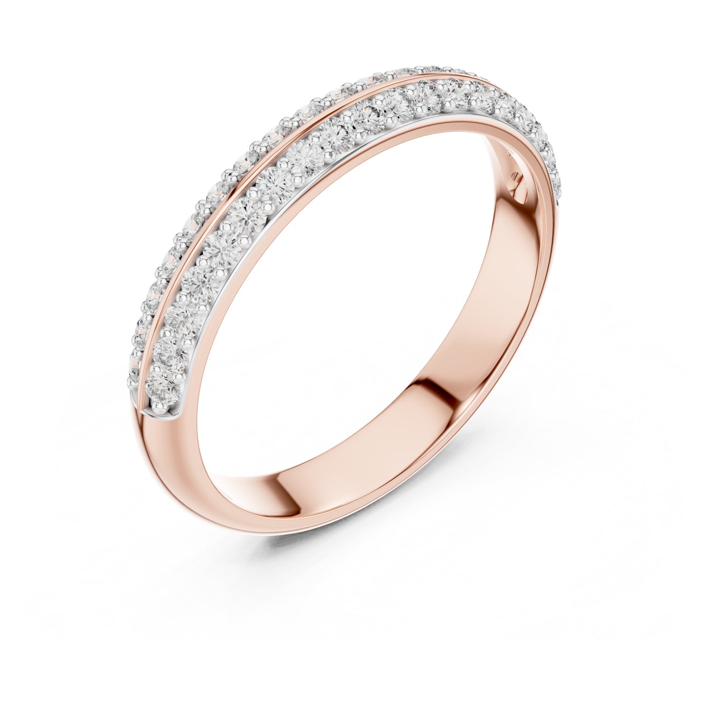 Aurora 0.33ct Round Lab Grown Diamond Domed Wedding Band