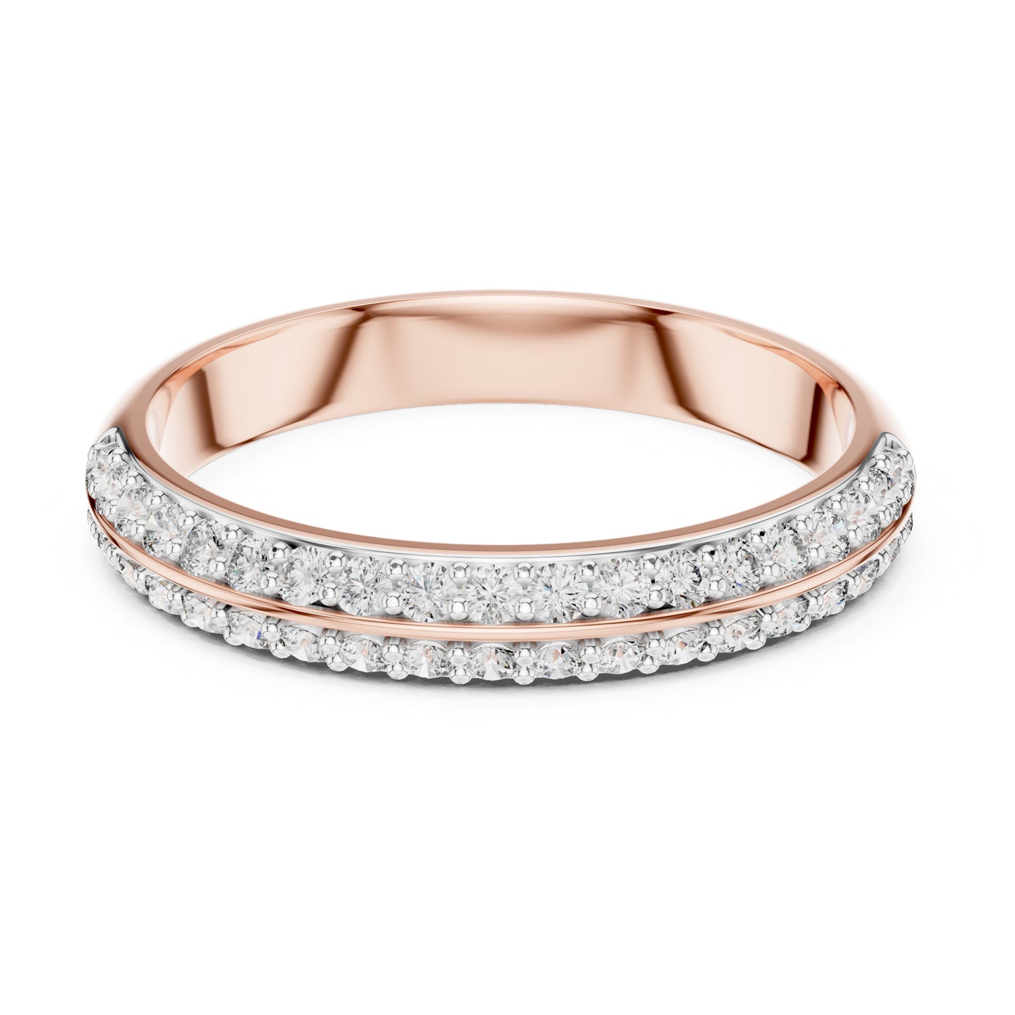Aurora 0.33ct Round Lab Grown Diamond Domed Wedding Band
