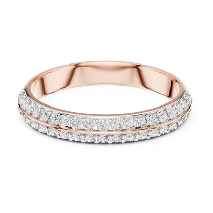 Aurora 0.33ct Round Lab Grown Diamond Domed Wedding Band