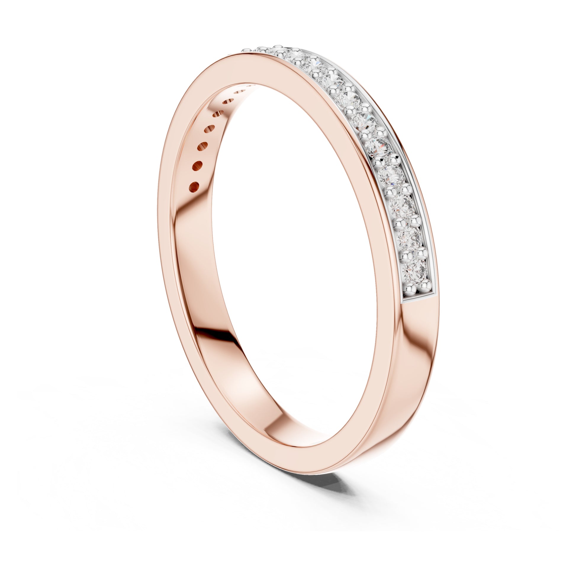 Aurora Round Lab Grown Diamond Pave Half Eternity Ring