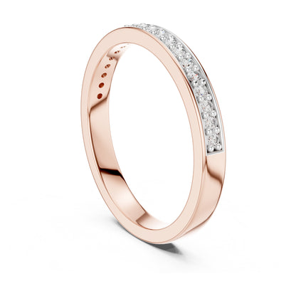 Aurora Round Lab Grown Diamond Pave Half Eternity Ring