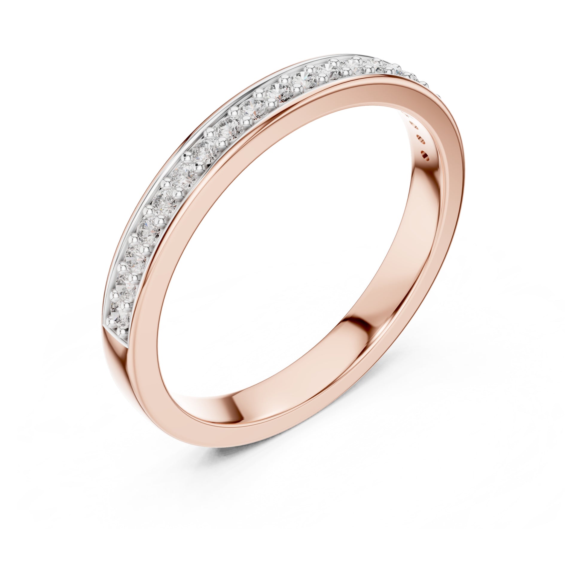 Aurora Round Lab Grown Diamond Pave Half Eternity Ring