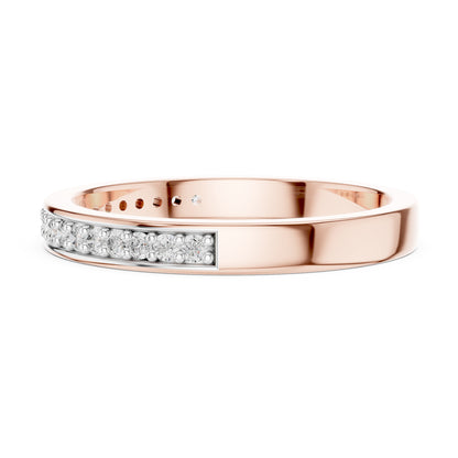 Aurora Round Lab Grown Diamond Pave Half Eternity Ring