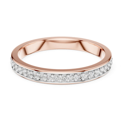Aurora Round Lab Grown Diamond Pave Half Eternity Ring