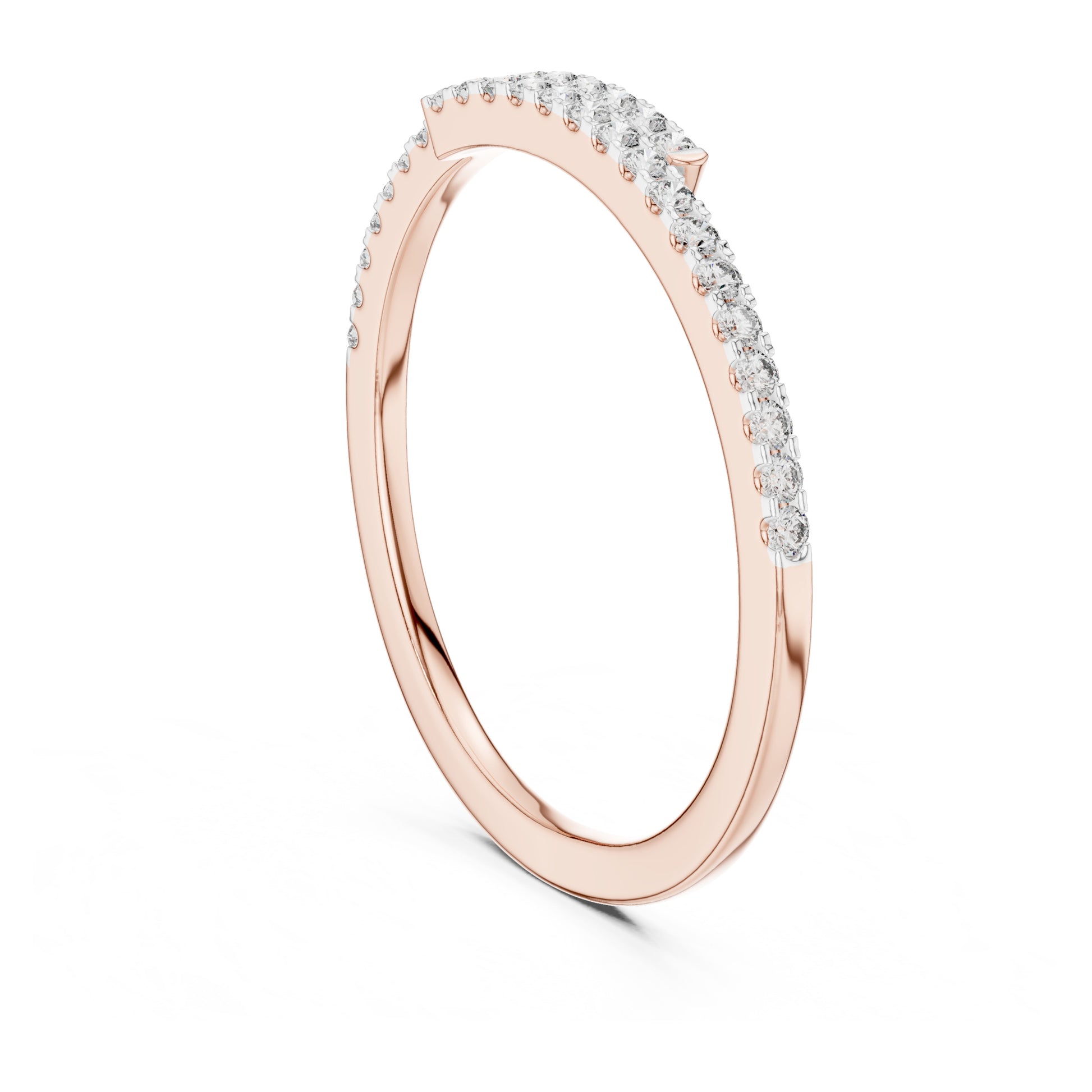 Aurora Round Lab Grown Diamond Double Row Half Eternity Ring