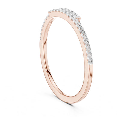 Aurora Round Lab Grown Diamond Double Row Half Eternity Ring