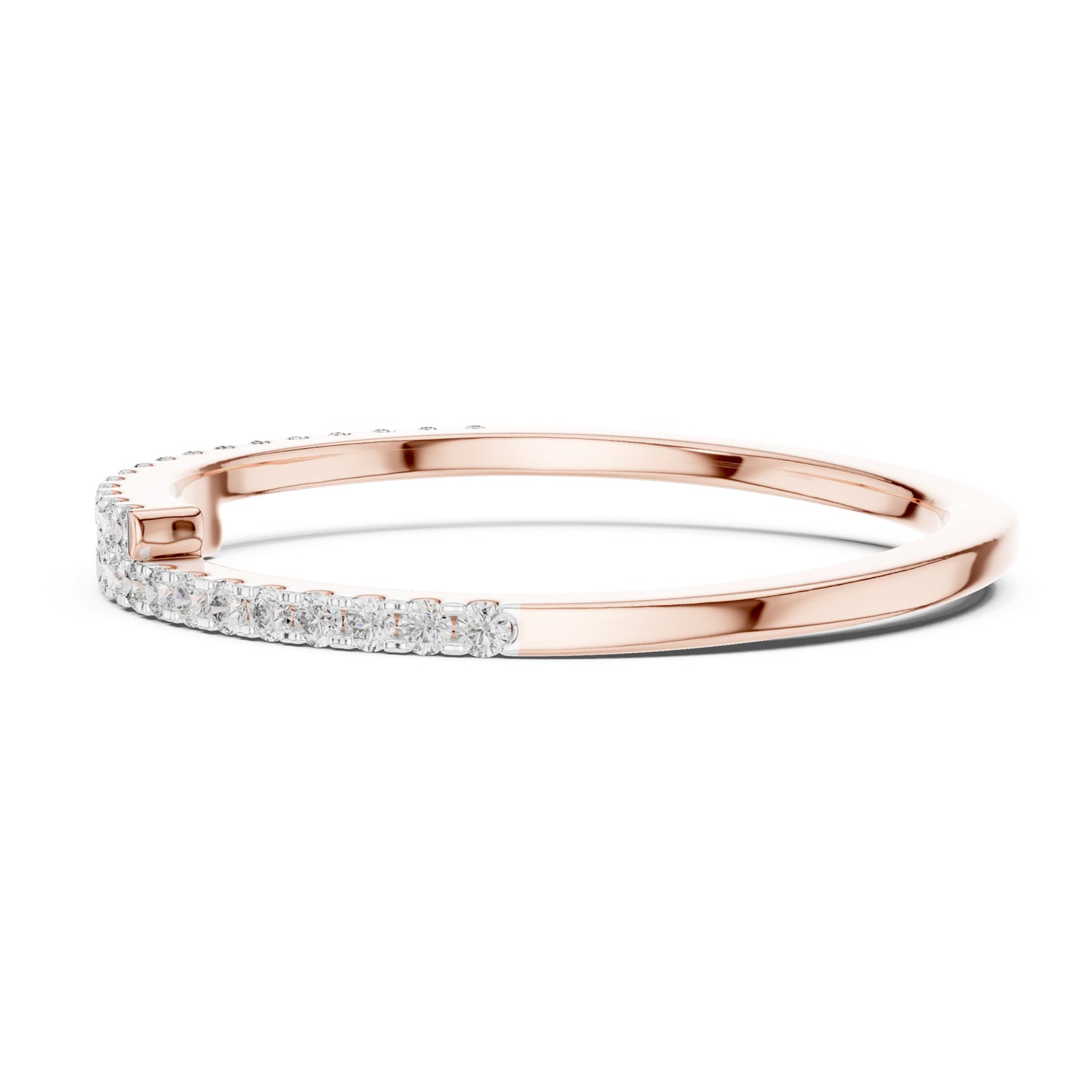 Aurora Round Lab Grown Diamond Double Row Half Eternity Ring