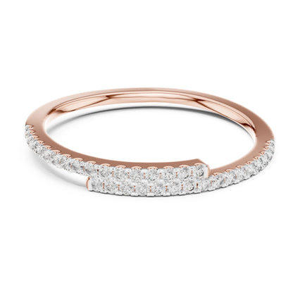 Aurora Round Lab Grown Diamond Double Row Half Eternity Ring
