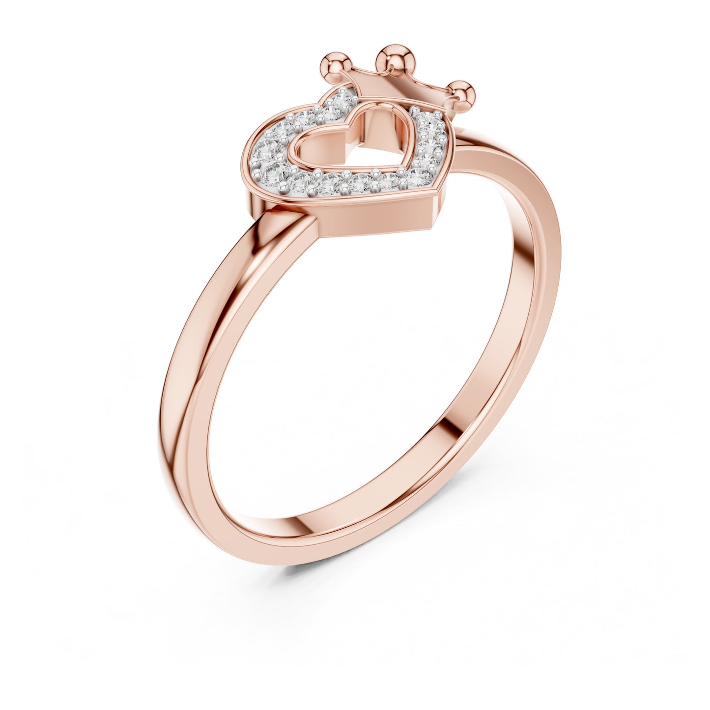 Amara Round Lab Grown Diamond Pave Heart Ring