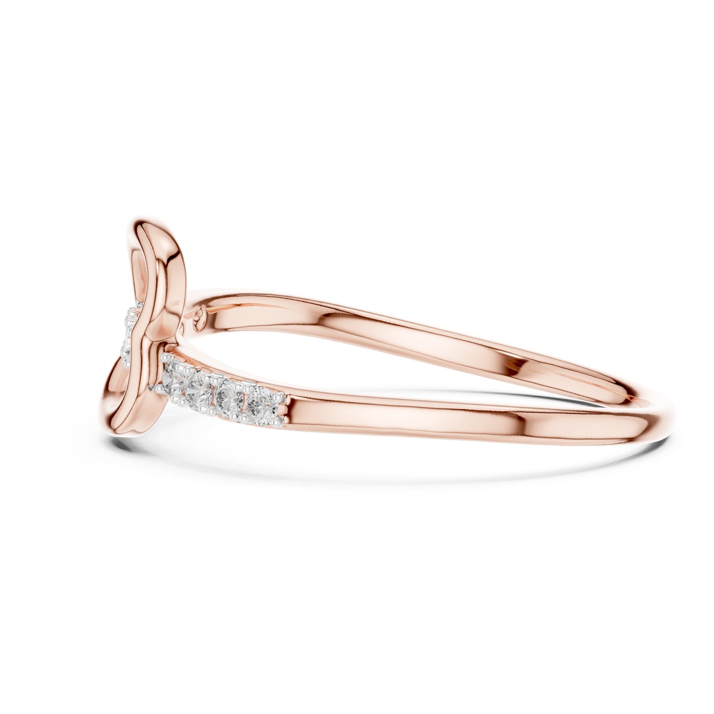Livia Round Lab Grown Diamond Pave Crossover Ring