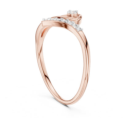 Flora Round Lab Grown Diamond Floral Open Ring
