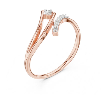 Flora Round Lab Grown Diamond Floral Open Ring