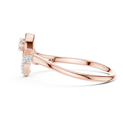 Flora Round Lab Grown Diamond Floral Open Ring