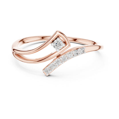 Flora Round Lab Grown Diamond Floral Open Ring