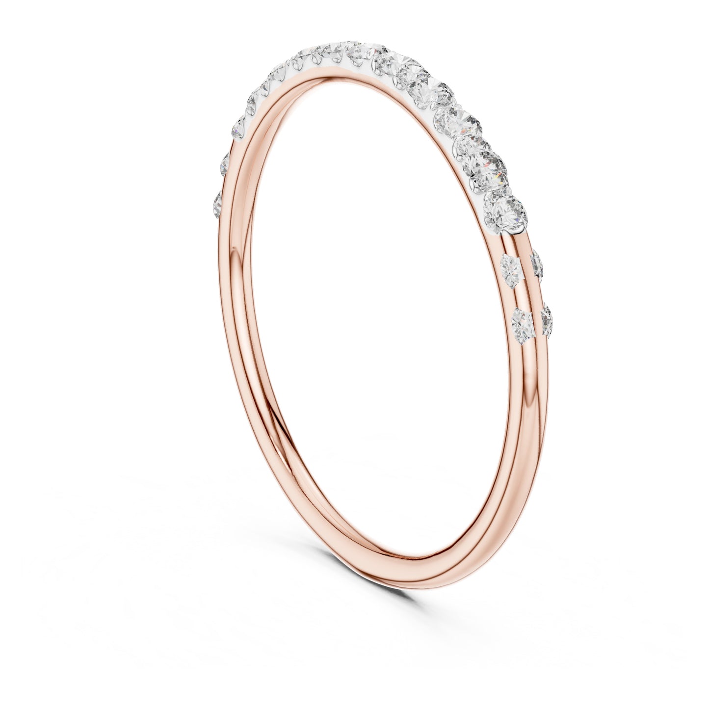 Aurora Round Lab Grown Diamond Slim Half Eternity Ring