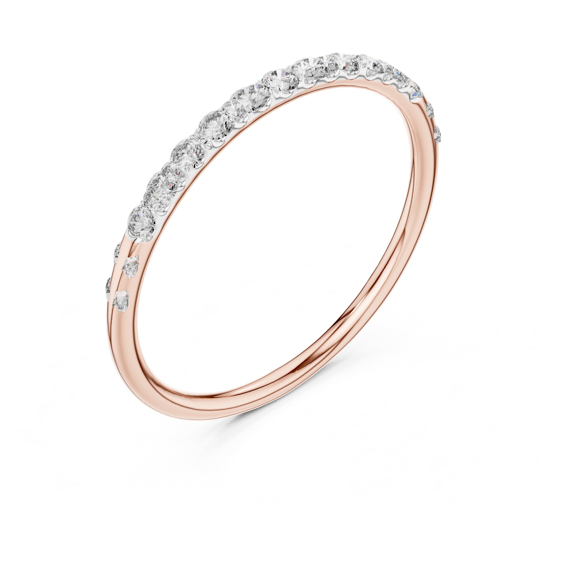 Aurora Round Lab Grown Diamond Slim Half Eternity Ring