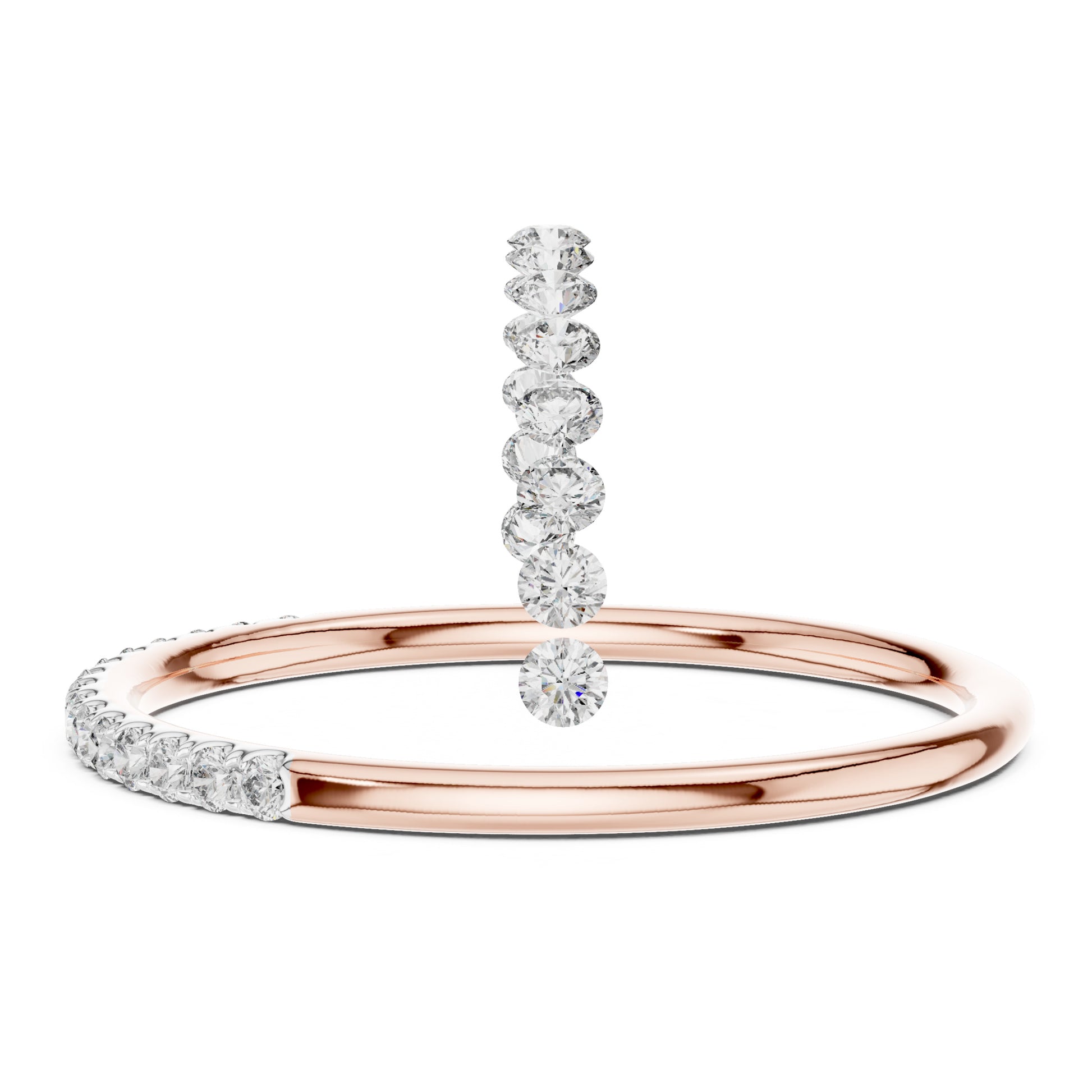 Aurora Round Lab Grown Diamond Slim Half Eternity Ring