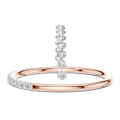 Aurora Round Lab Grown Diamond Slim Half Eternity Ring