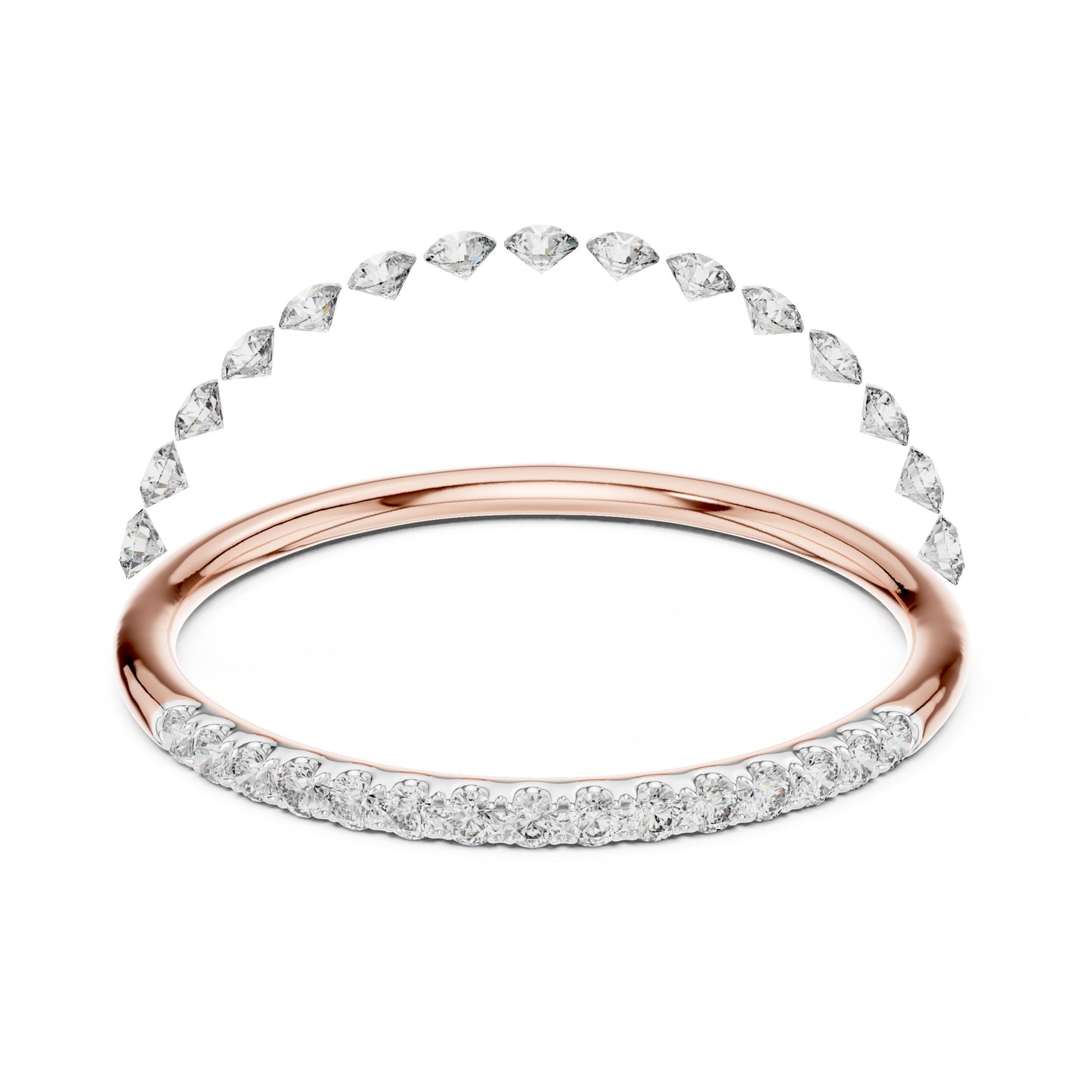Aurora Round Lab Grown Diamond Slim Half Eternity Ring