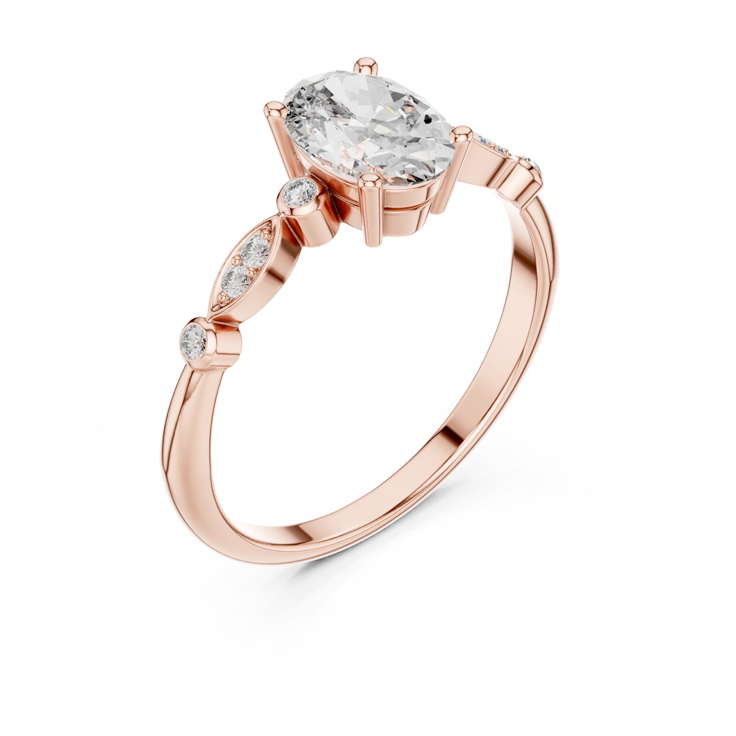 Sienna 1 Carat Oval Lab Grown Diamond Bezel Engagement Ring
