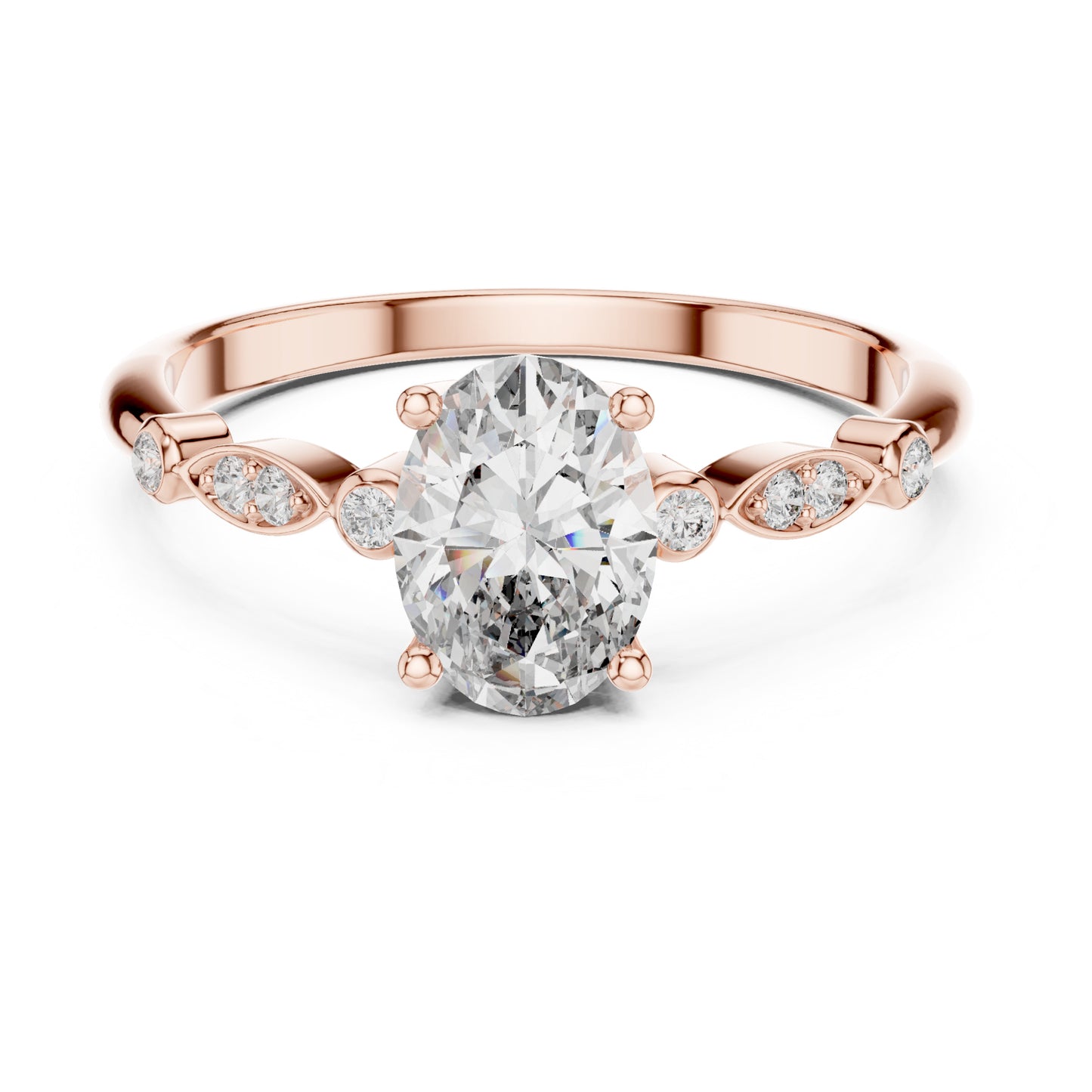 Sienna 1 Carat Oval Lab Grown Diamond Bezel Engagement Ring