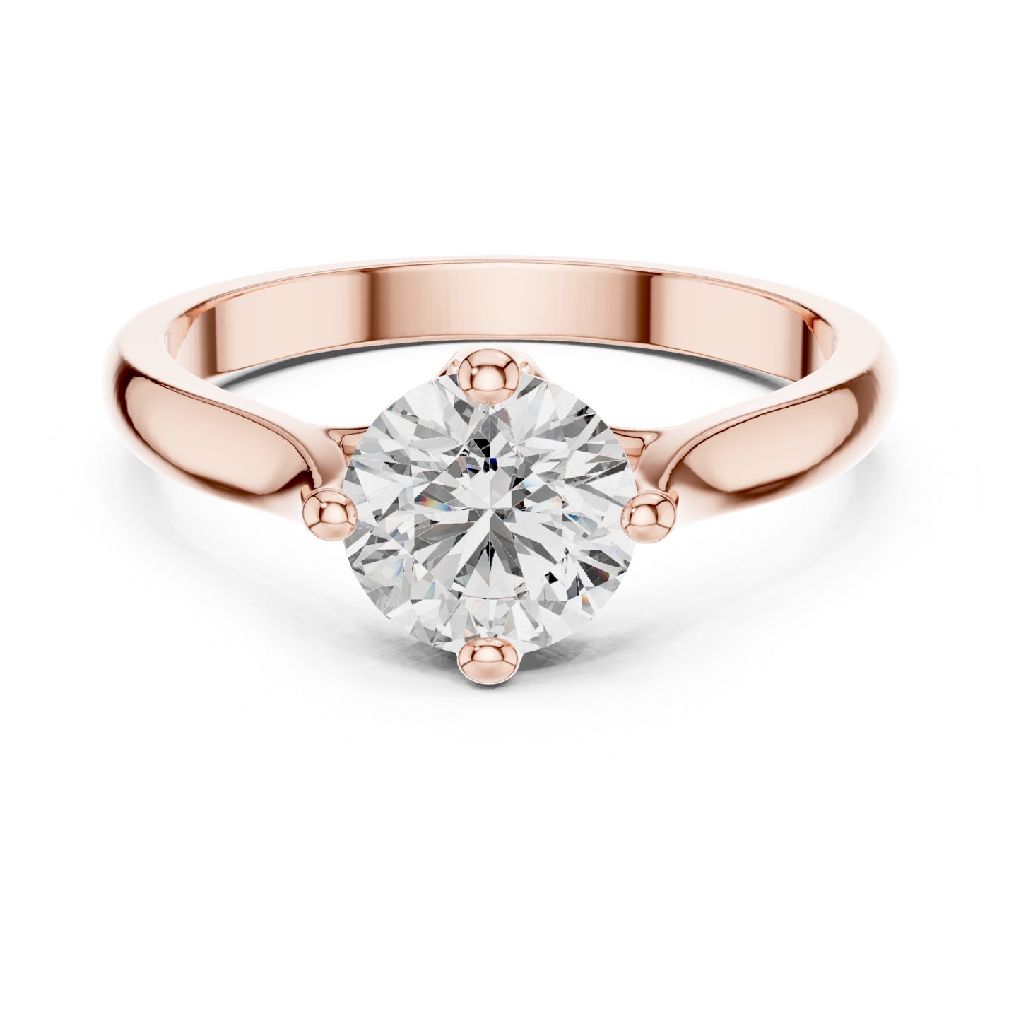 Clara 1 Carat Round Lab Grown Diamond Collet Solitaire Engagement Ring